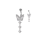 Piercing Nombril MELETA en Acier Chirurgical et Zircons