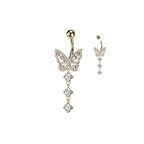 Piercing Nombril MELETA en Acier Chirurgical et Zircons