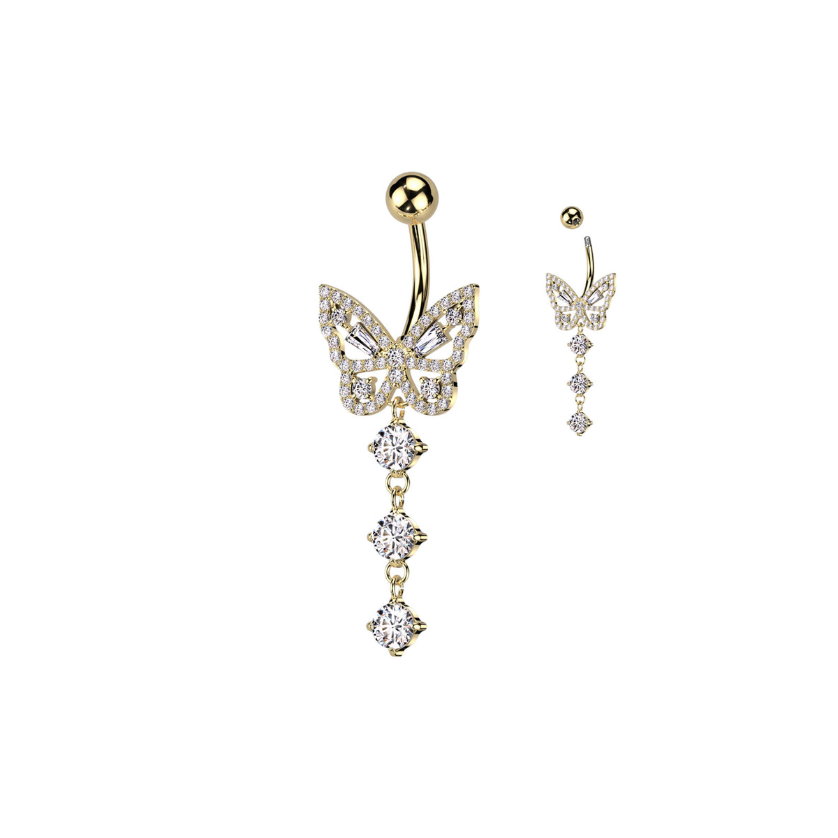 Piercing Nombril MELETA en Acier Chirurgical et Zircons