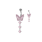 Piercing Nombril MELETA en Acier Chirurgical et Zircons