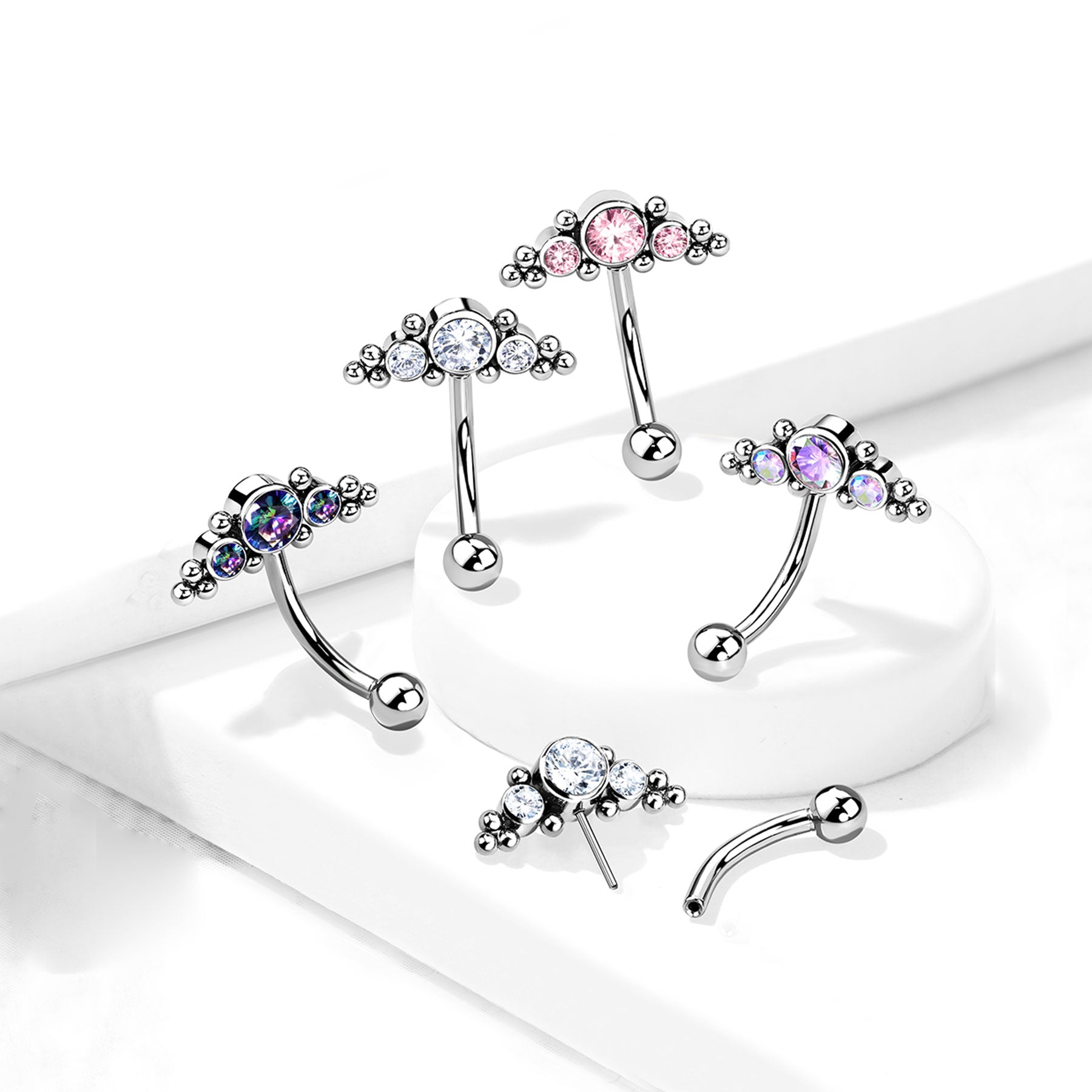 Piercing Arcade ou Nombril MELISSANDRE en Titane et Oxyde de Zirconium