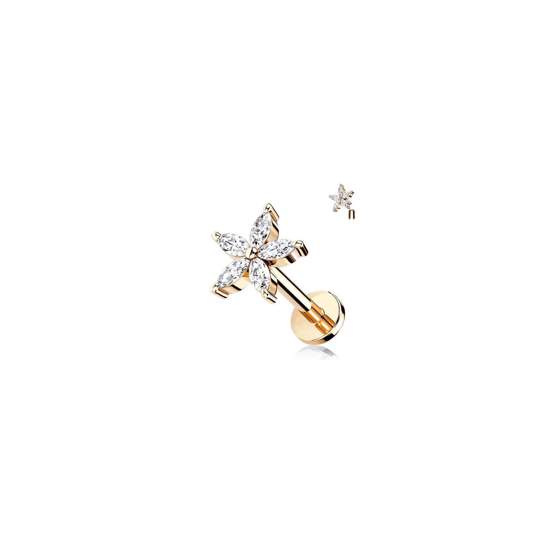 Piercing Labret MYKIA en Acier et Zirconium