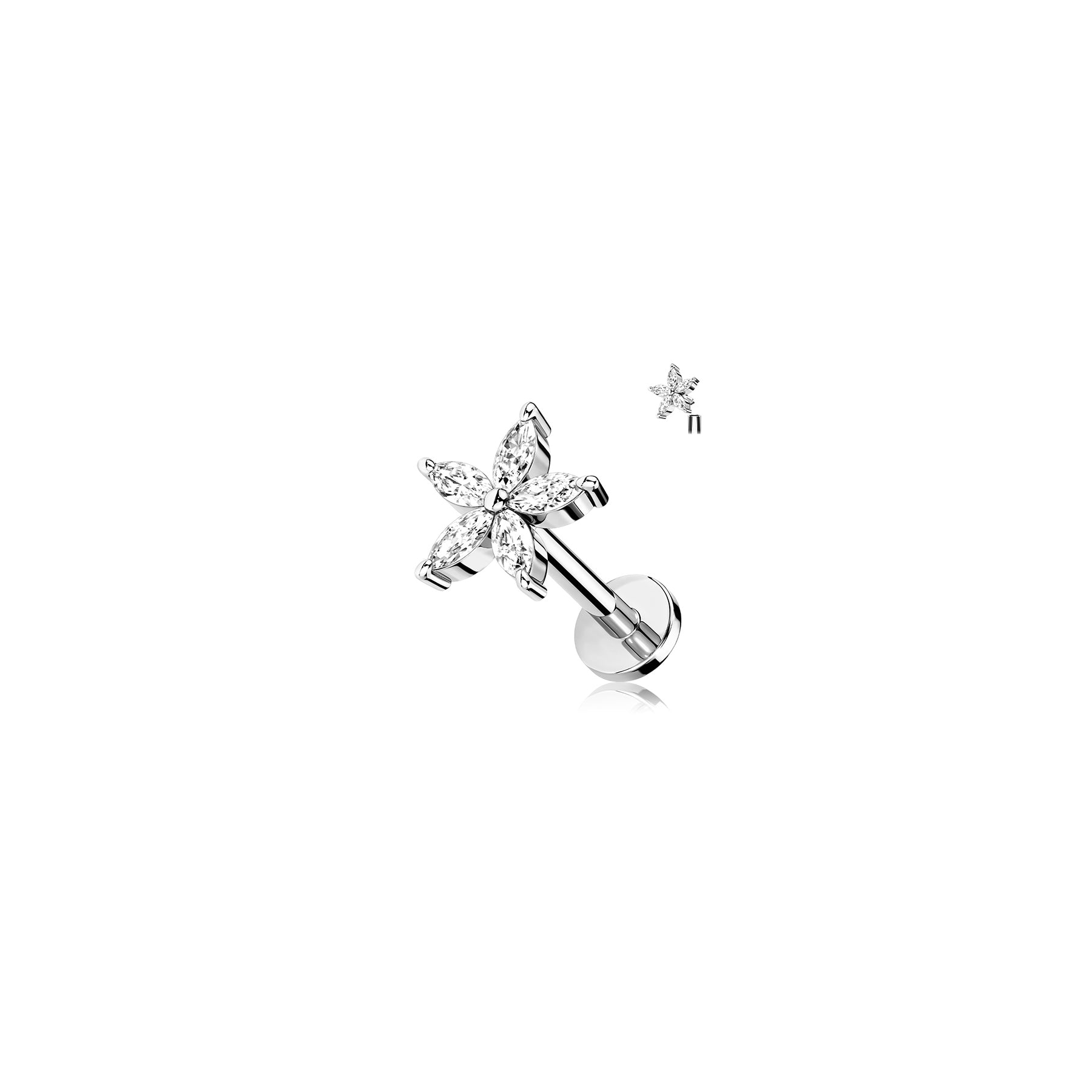 Piercing Labret MYKIA en Acier et Zirconium