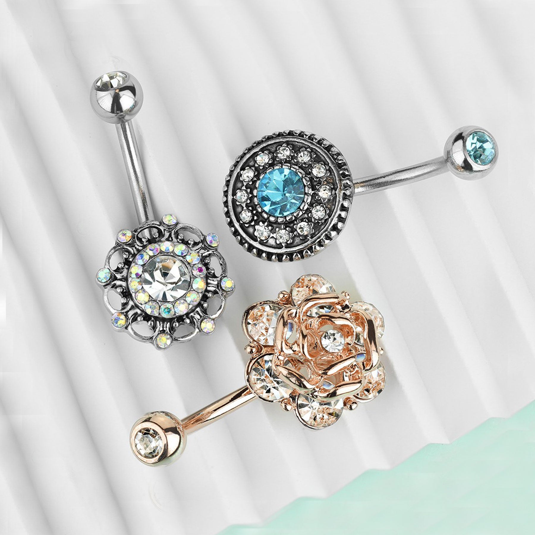 Lot de 3 Piercings MILENA en Acier et Zirconium