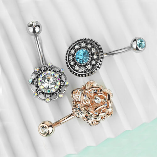 Lot de 3 Piercings MILENA en Acier et Zirconium