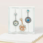 Lot de 3 Piercings MILENA en Acier et Zirconium
