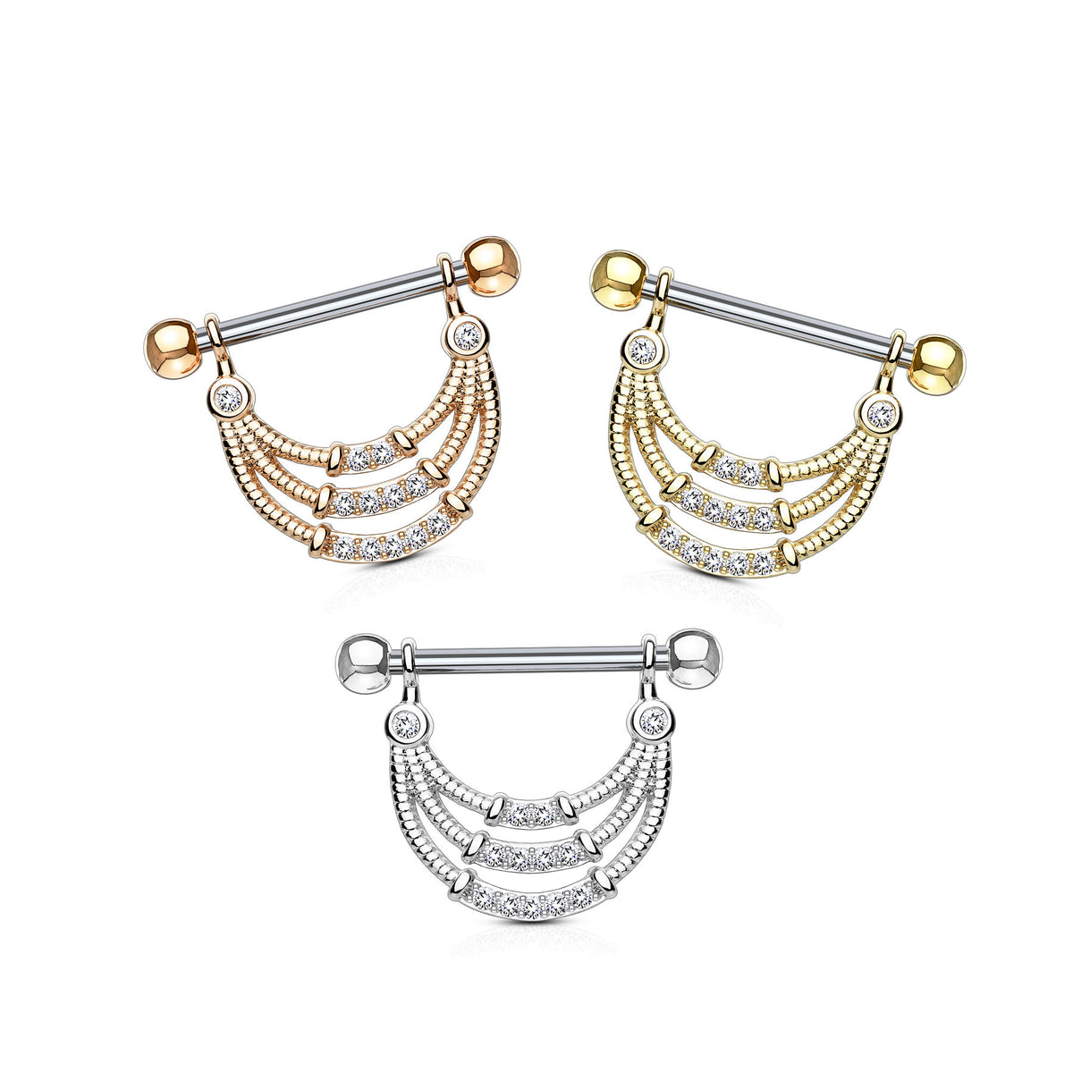 Piercing Téton NAKIDA en Acier et Zirconium