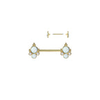 Piercing Téton NEBIA en Acier, Opale et Zirconium