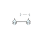 Piercing Téton NEBIA en Acier, Opale et Zirconium