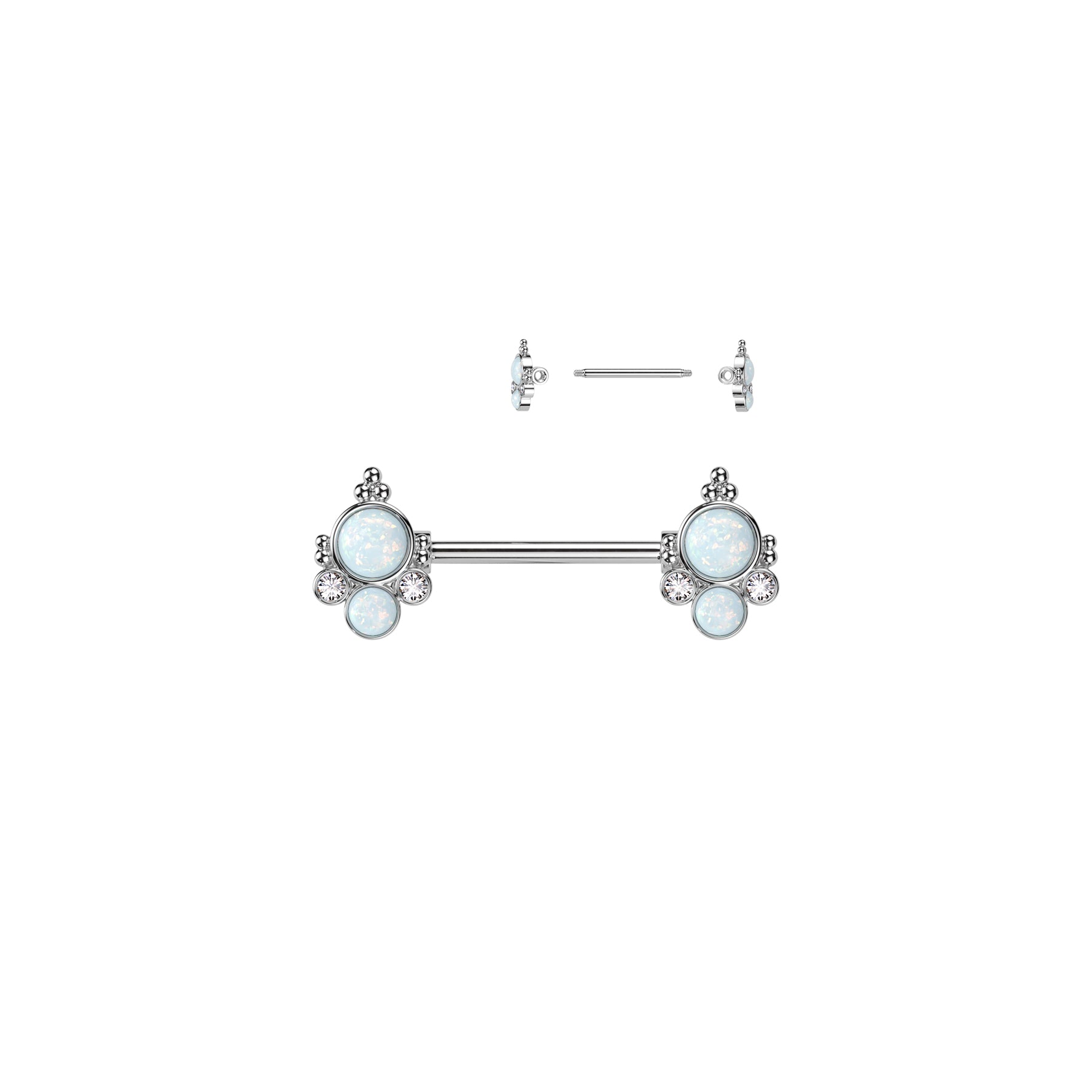Piercing Téton NEBIA en Acier, Opale et Zirconium