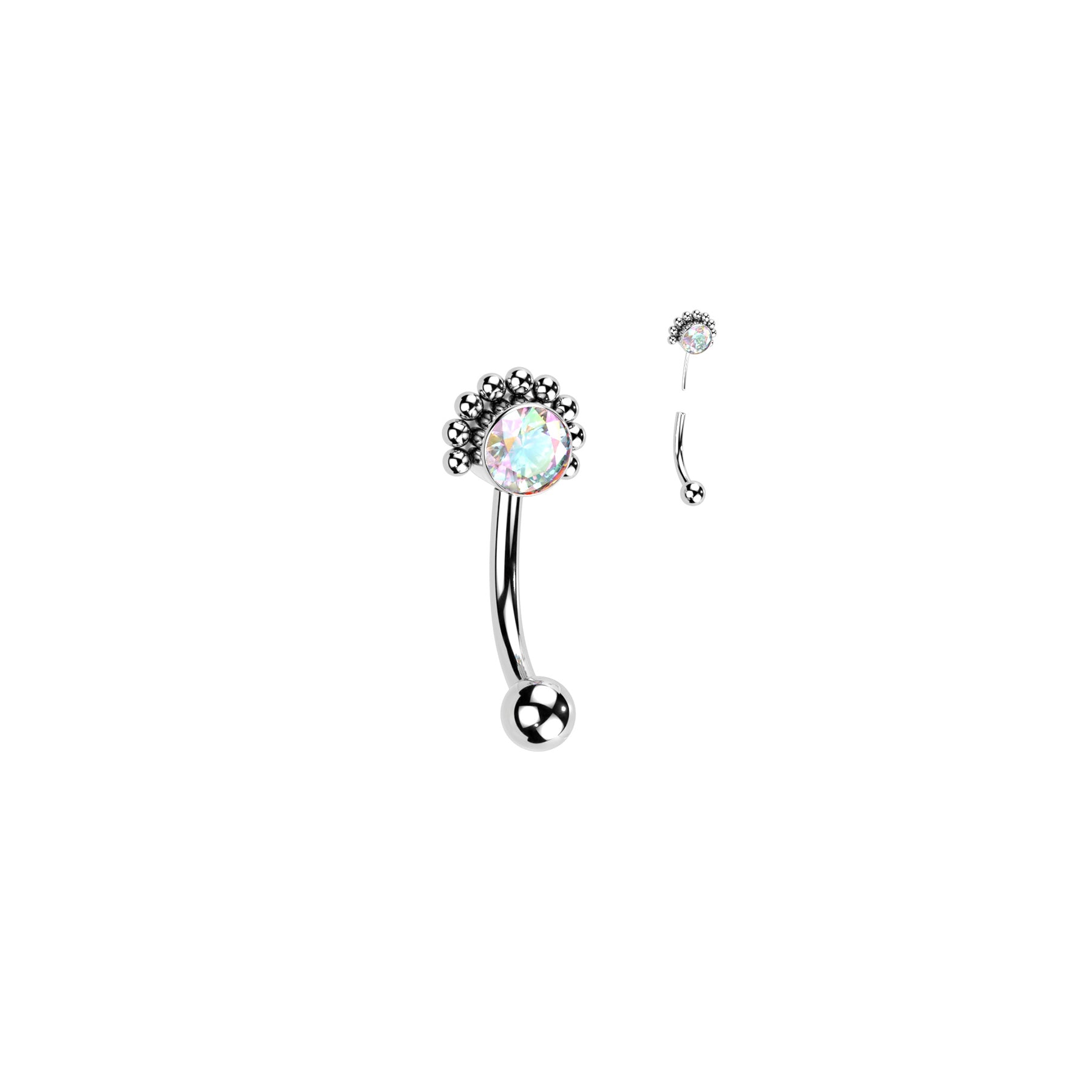 Piercing Arcade / Nombril NICOLA en Titane, Oxyde de Zirconium ou Opale