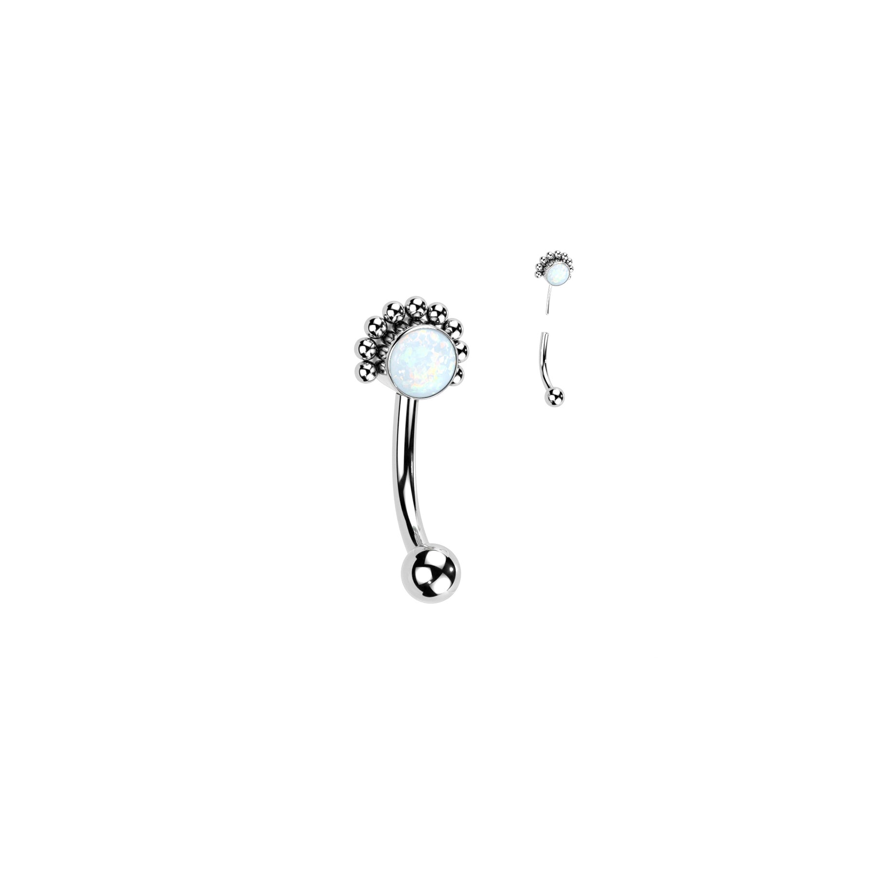 Piercing Arcade / Nombril NICOLA en Titane, Oxyde de Zirconium ou Opale