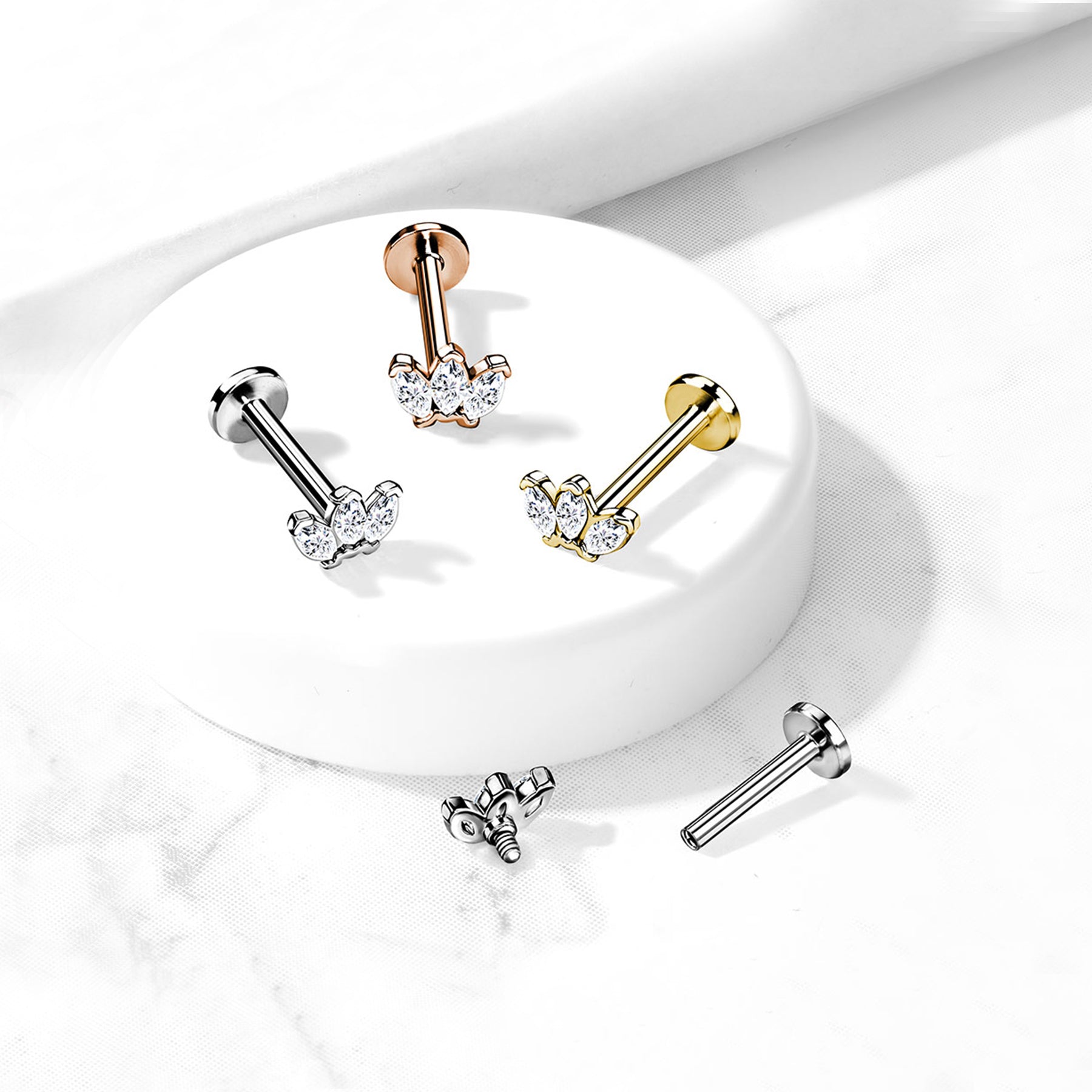 Piercing Labret NOORA en Acier et Zirconium