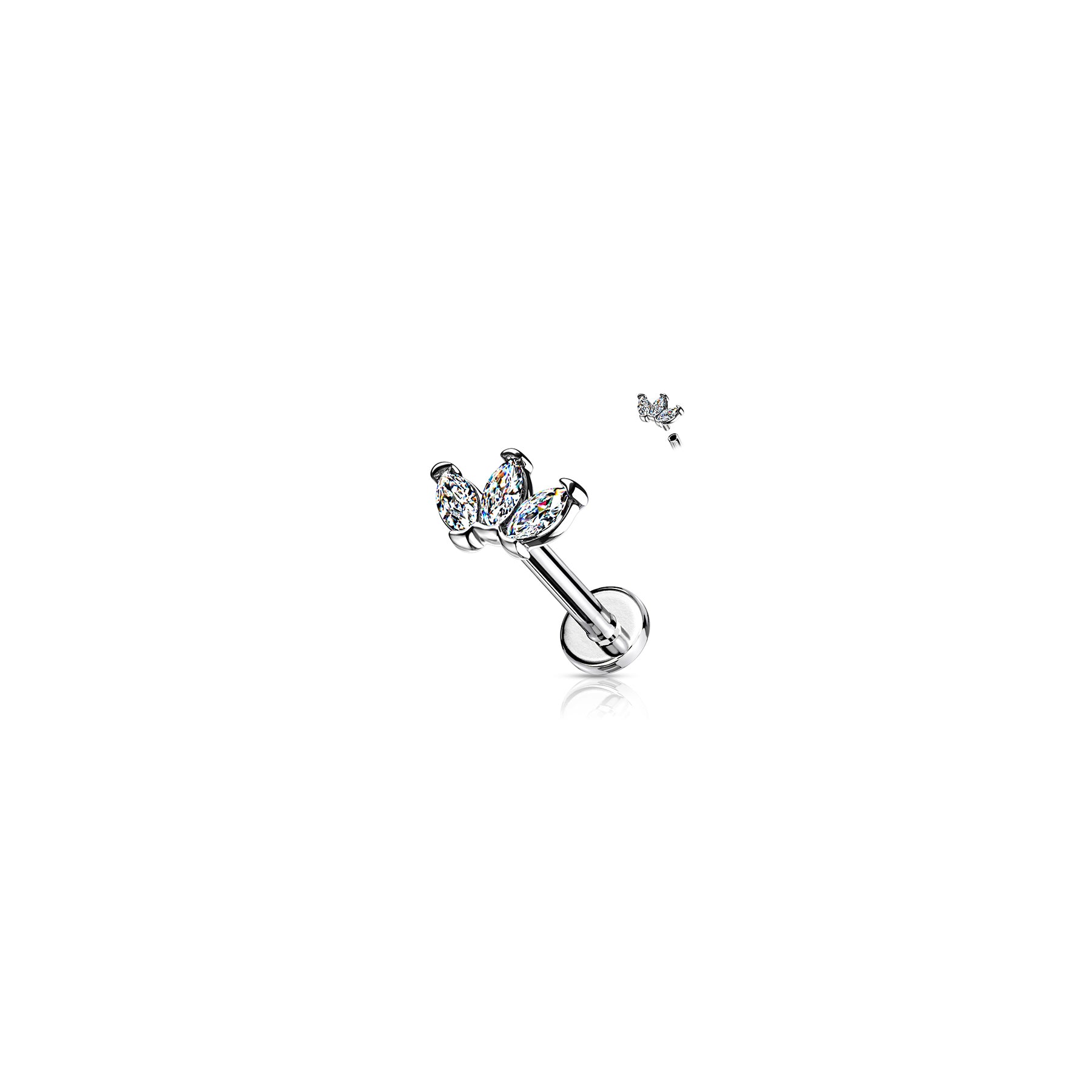 Piercing Labret NOORA en Acier et Zirconium