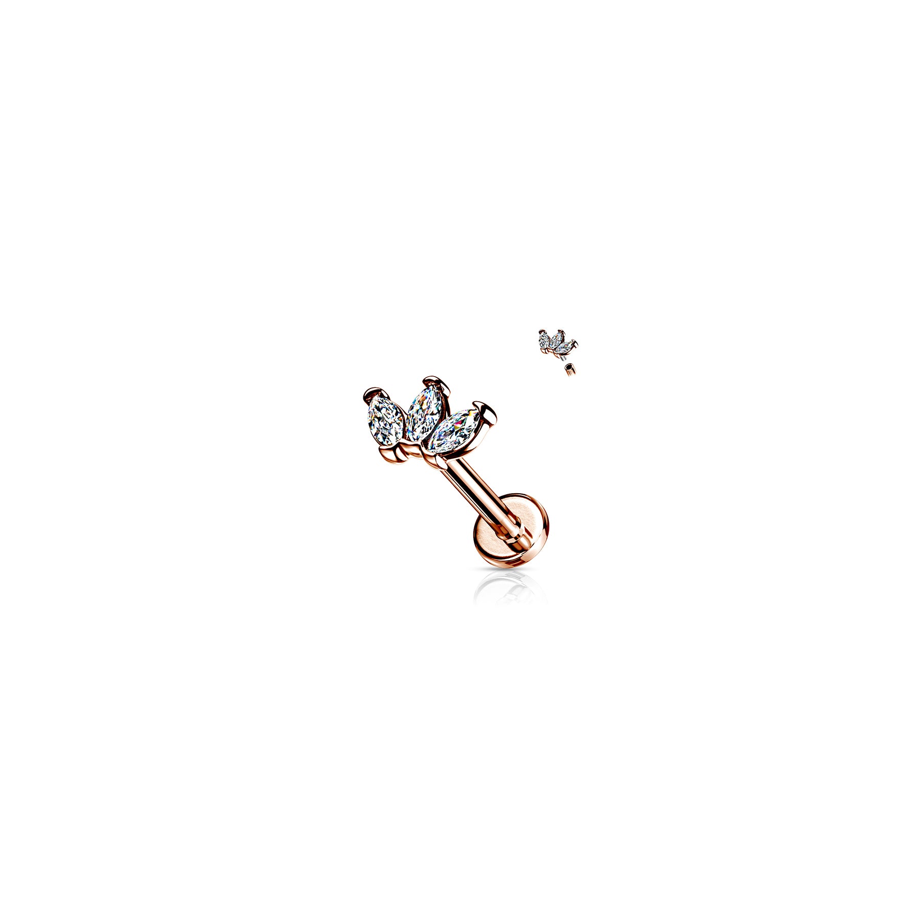 Piercing Labret NOORA en Acier et Zirconium