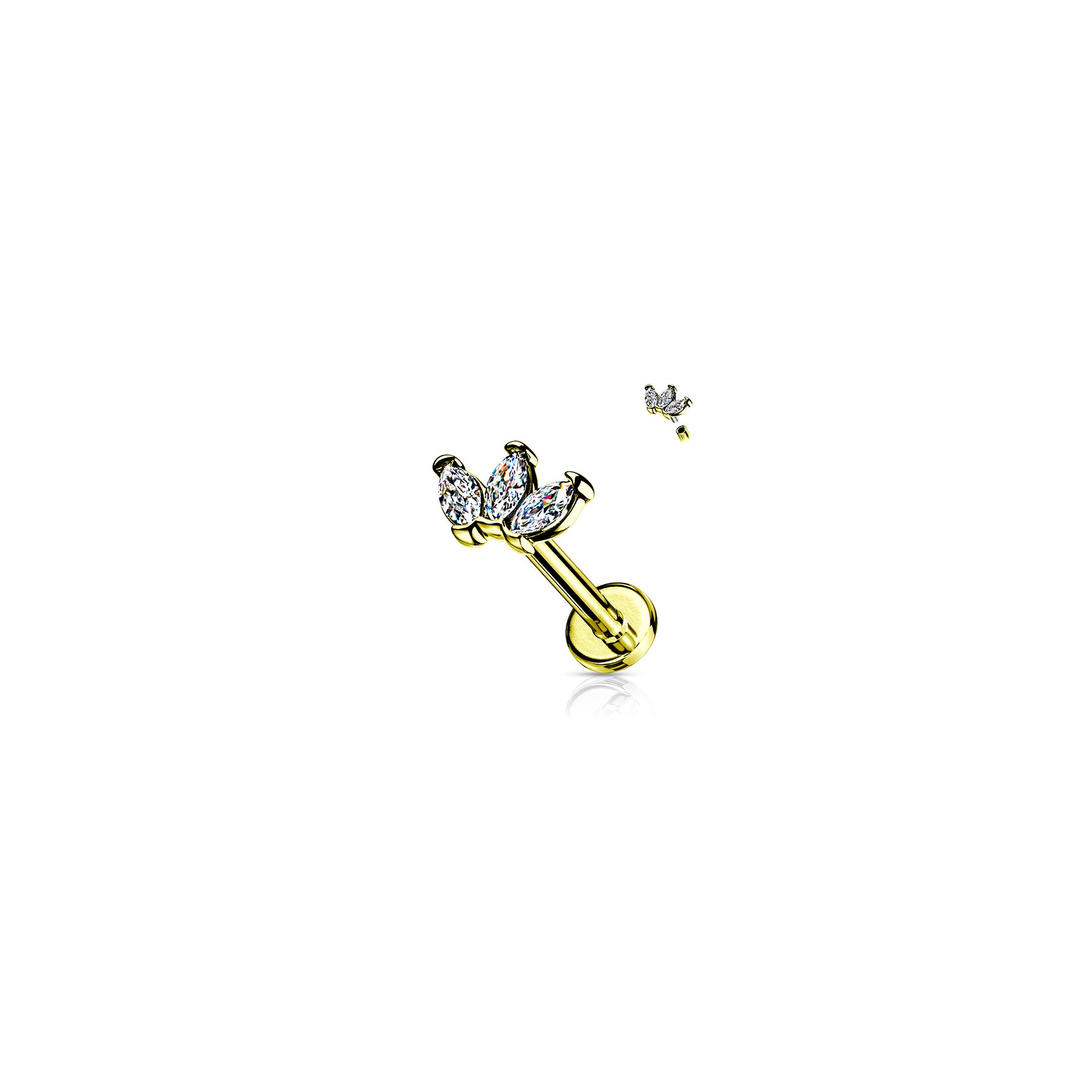 Piercing Labret NOORA en Acier et Zirconium