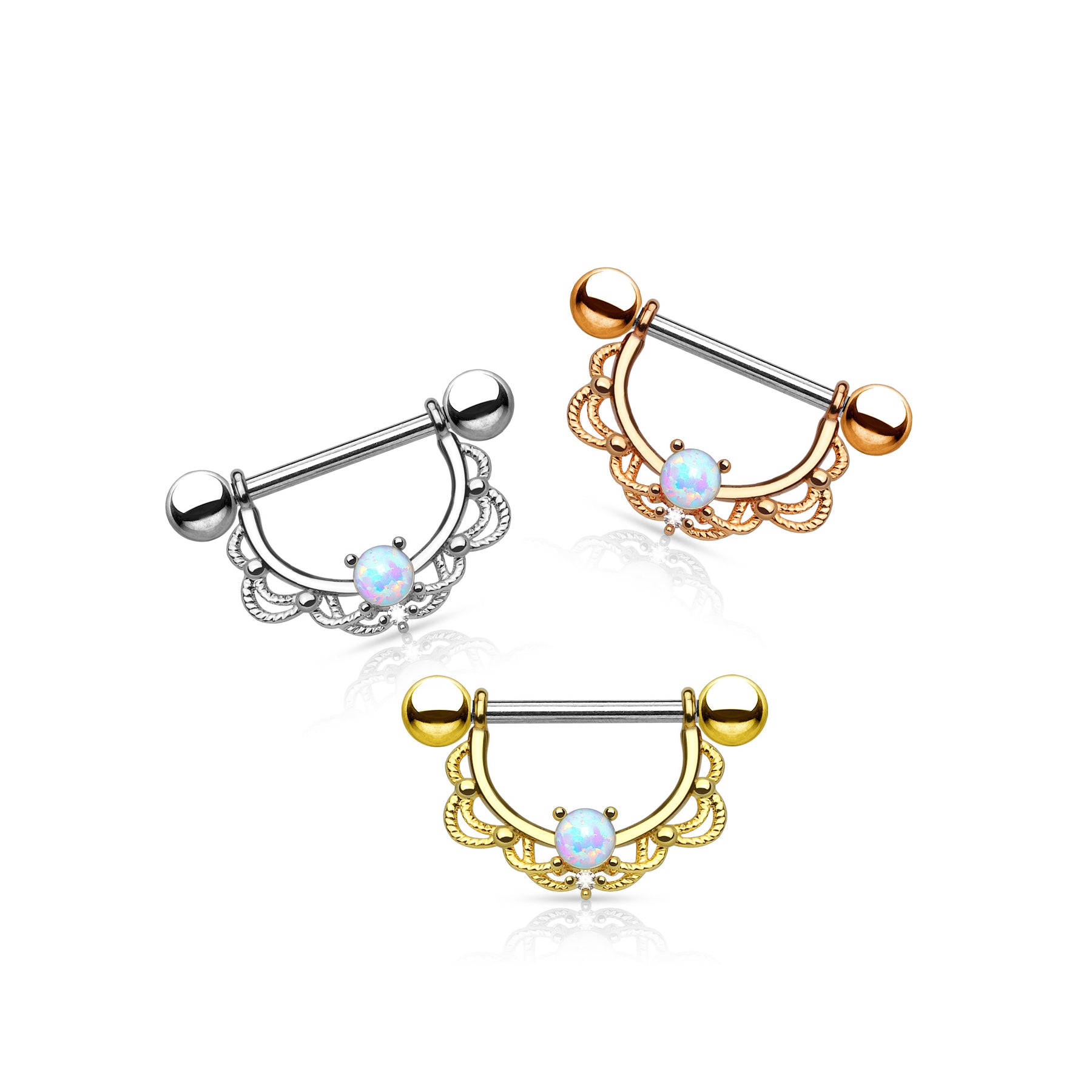 Piercing Téton NEOMA en Acier et Opale
