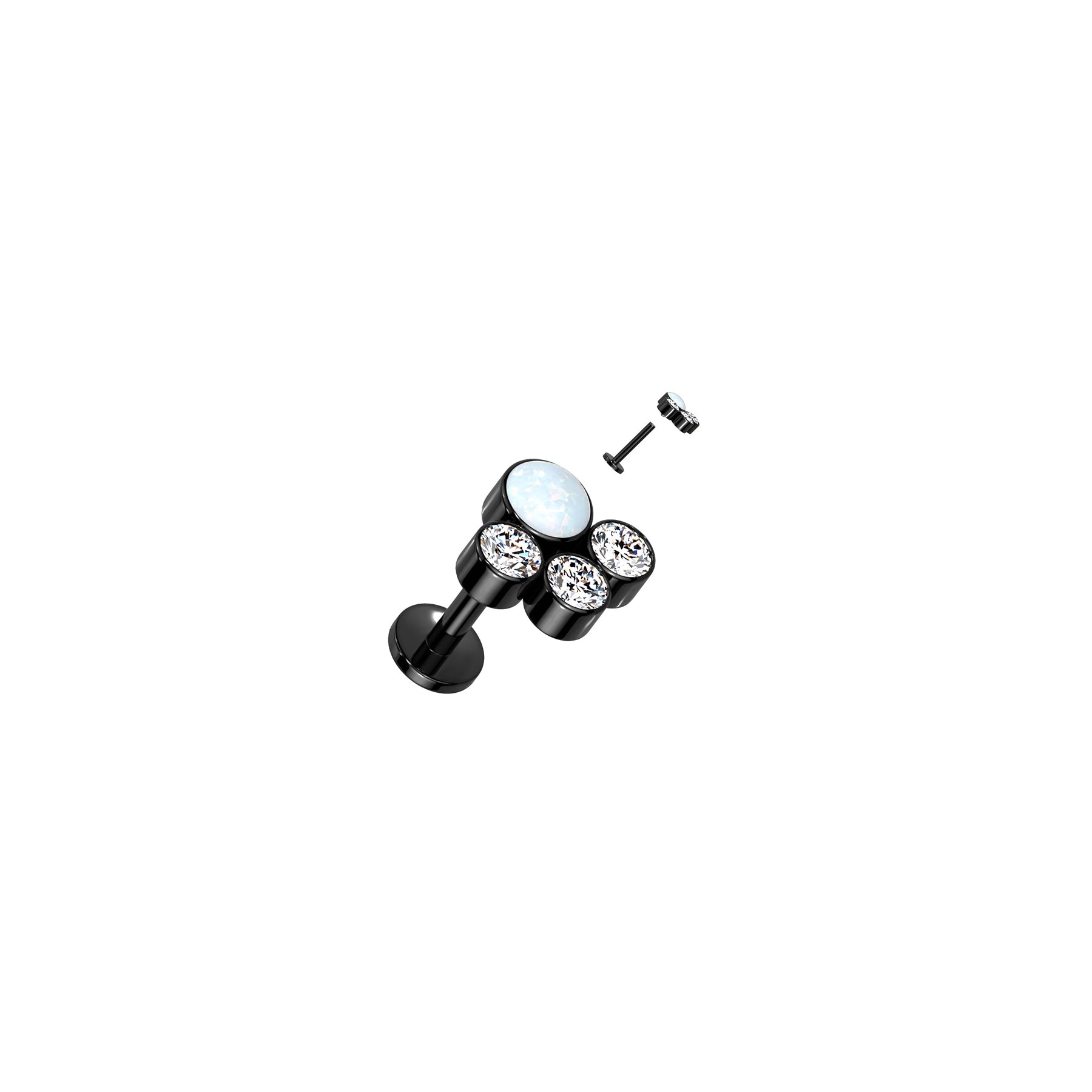 Piercing Labret OCTAVIA en Titane, Opale et Zirconium