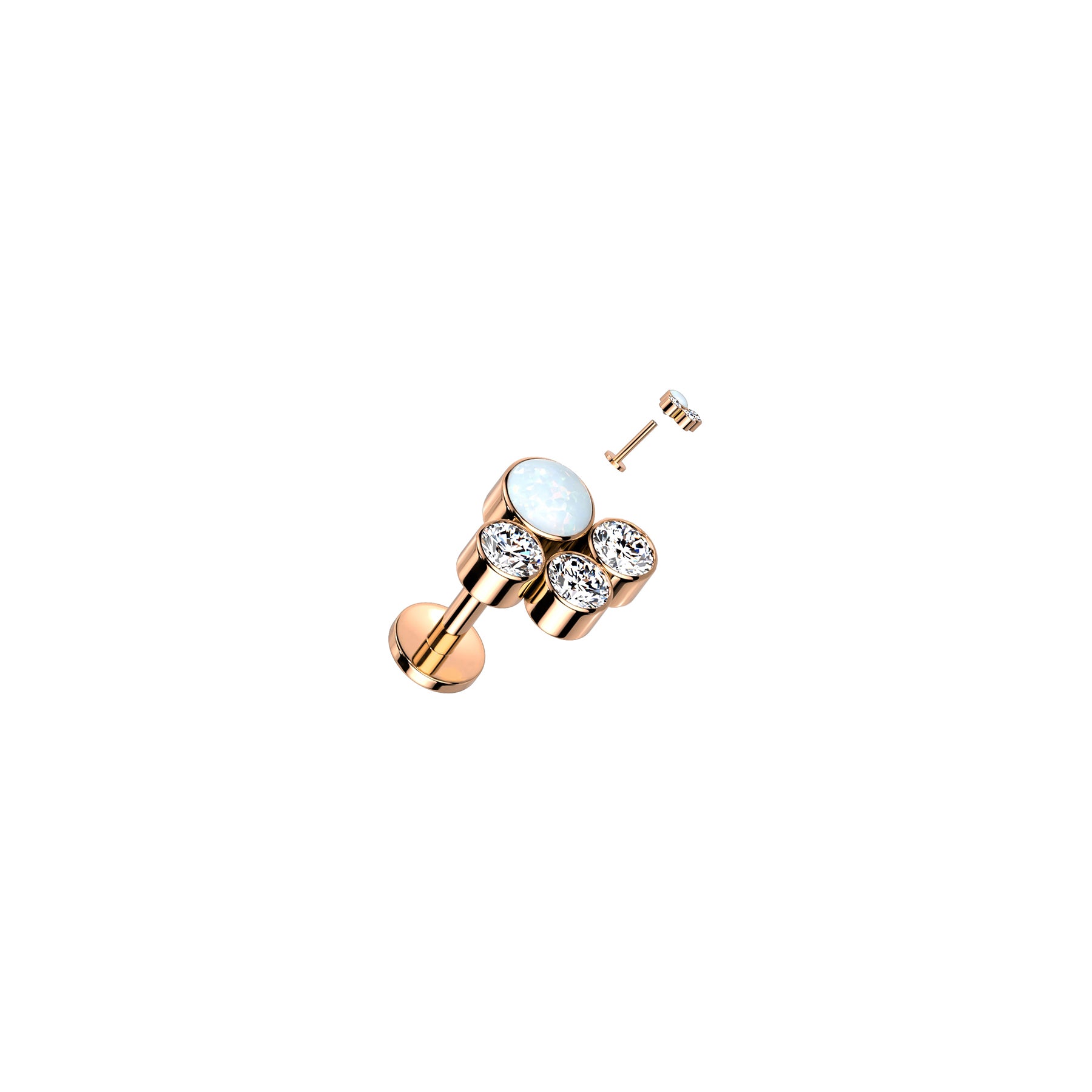 Piercing Labret OCTAVIA en Titane, Opale et Zirconium