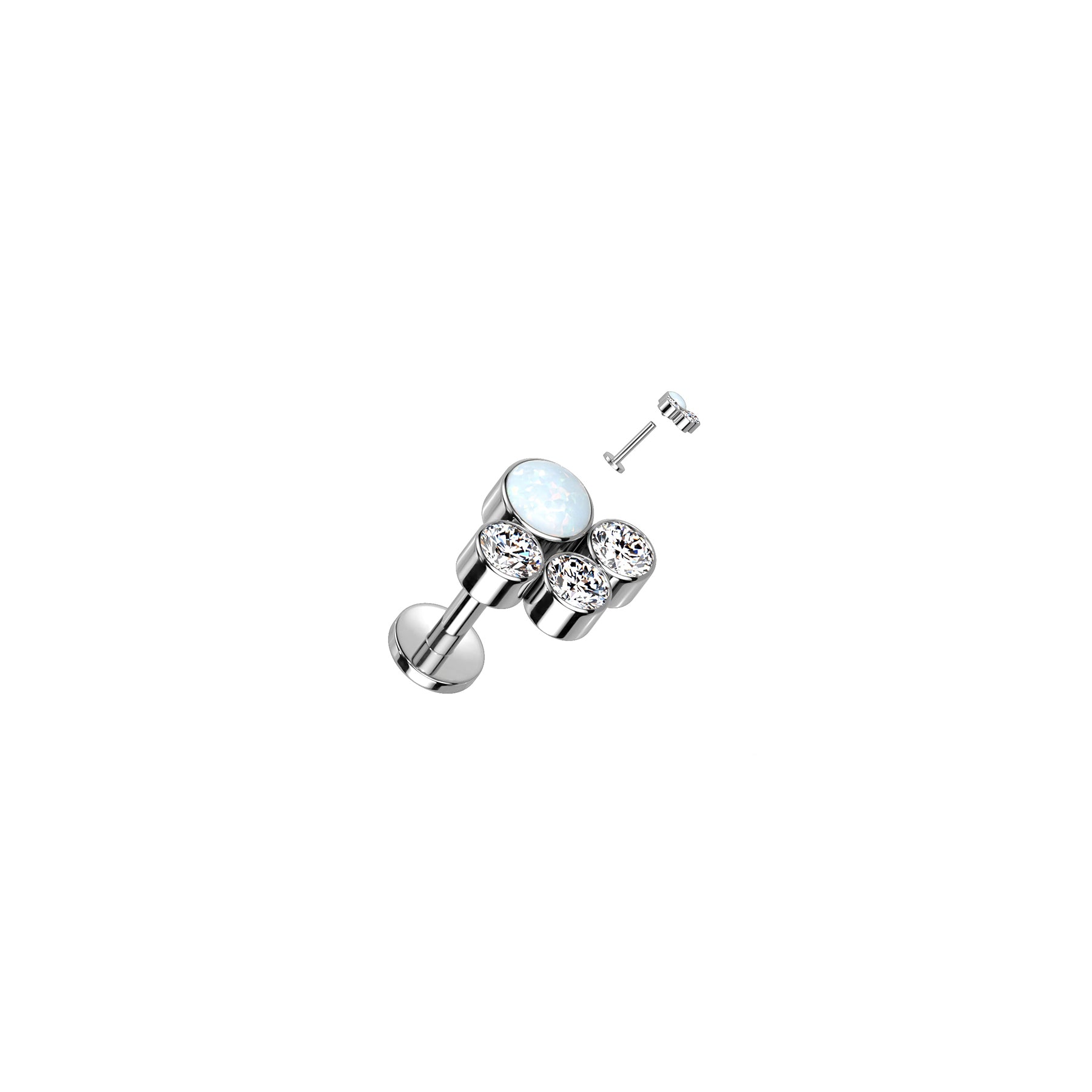Piercing Labret OCTAVIA en Titane, Opale et Zirconium