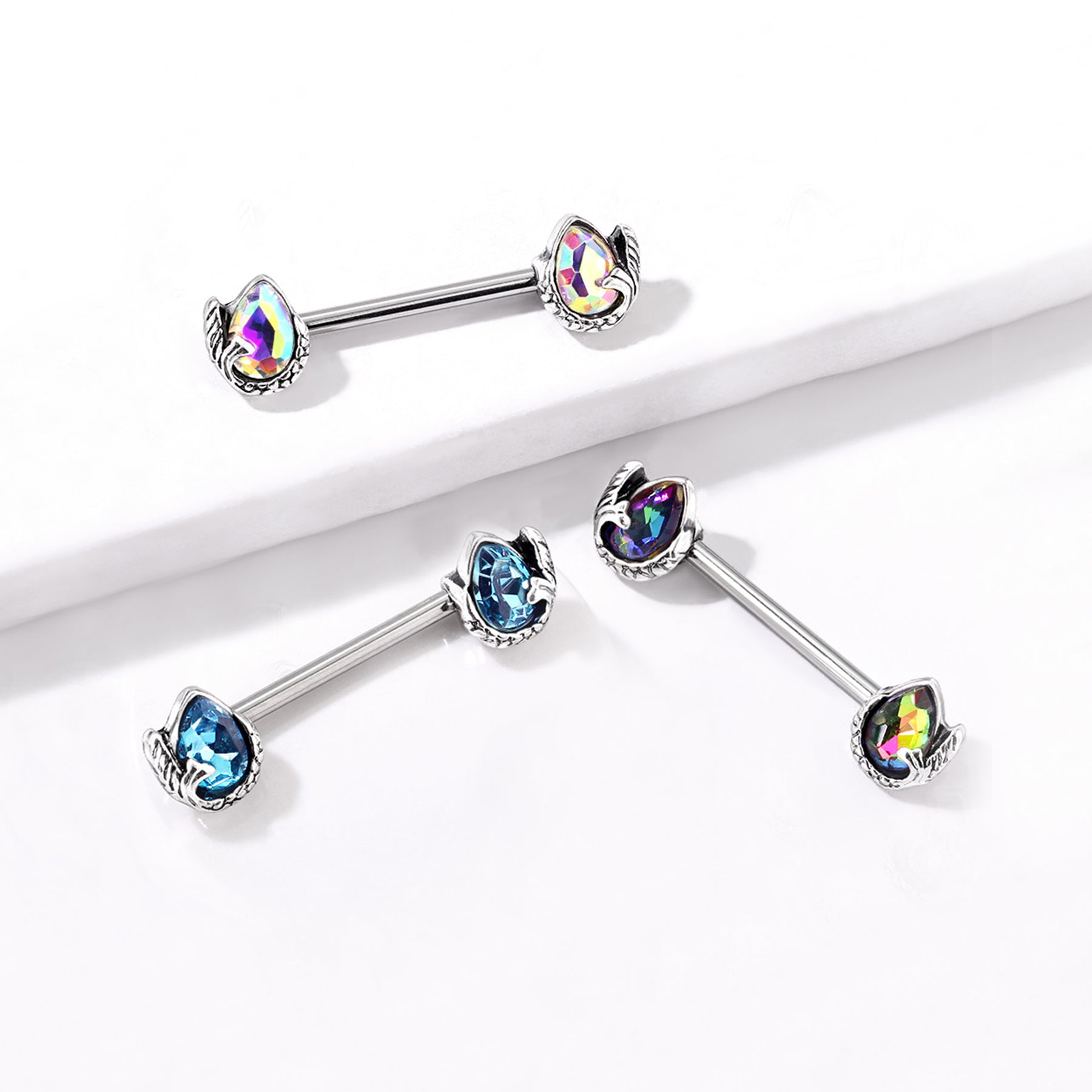 Piercing Téton OFELIA en Acier et Cristal