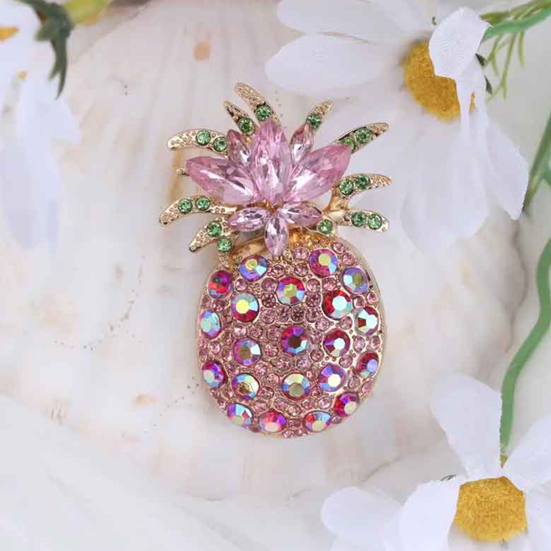 Broche PINEAPPLE en Acier et Strass