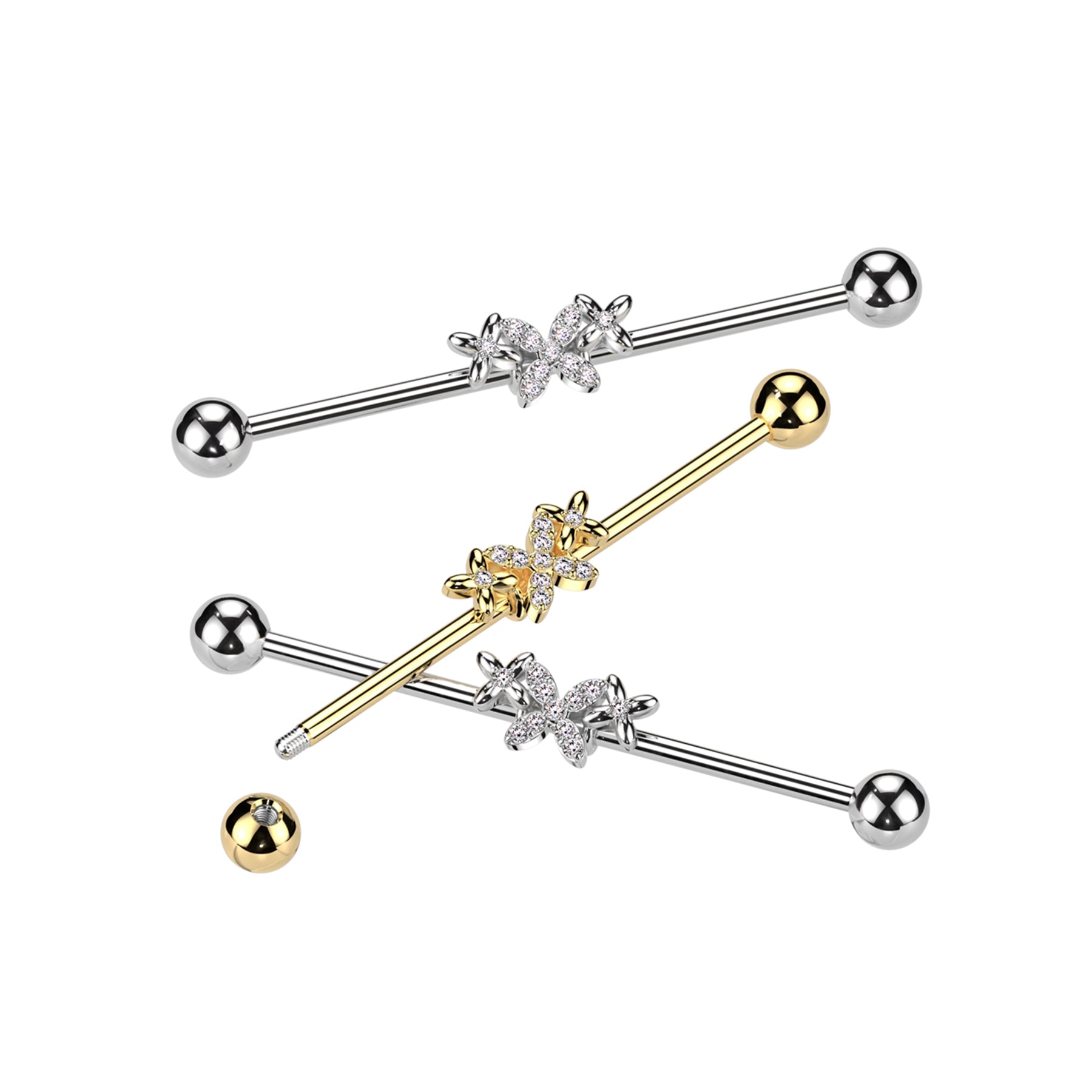 Piercing Industriel REVEA en Acier, Perle et Zirconium
