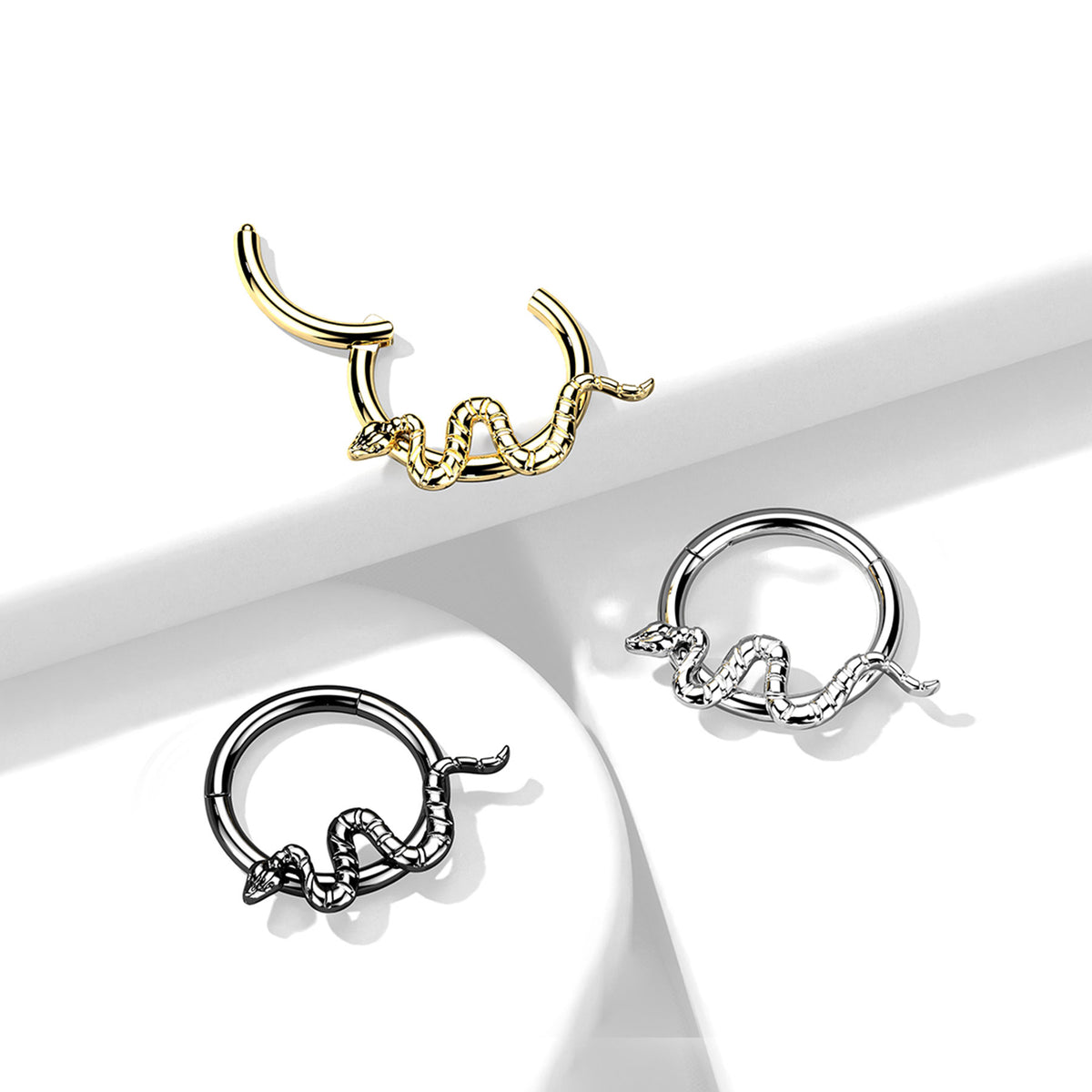Piercing Oreille / Nez RIFKA en Titane avec Serpent