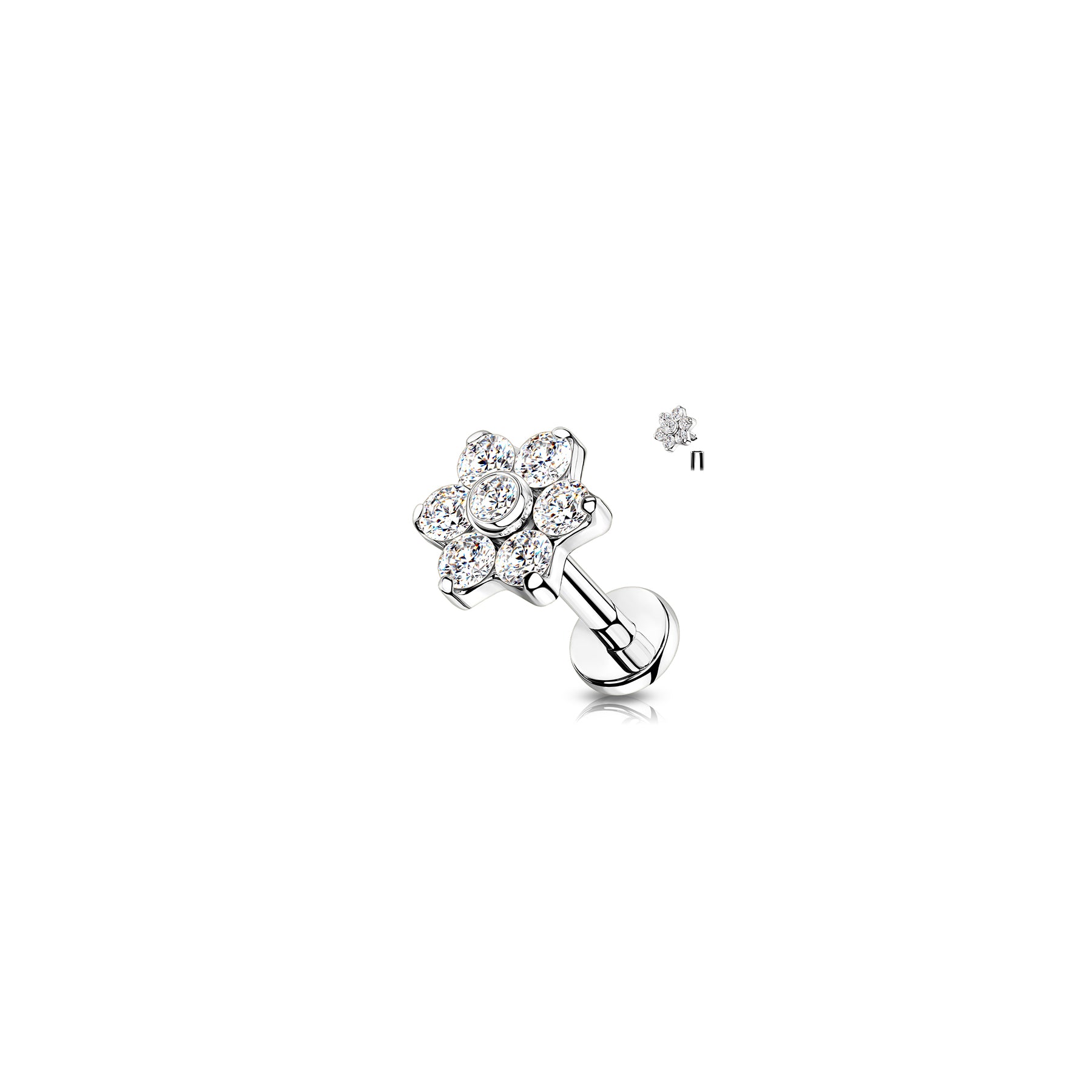 Piercing Labret ROSA en Titane et Zirconium