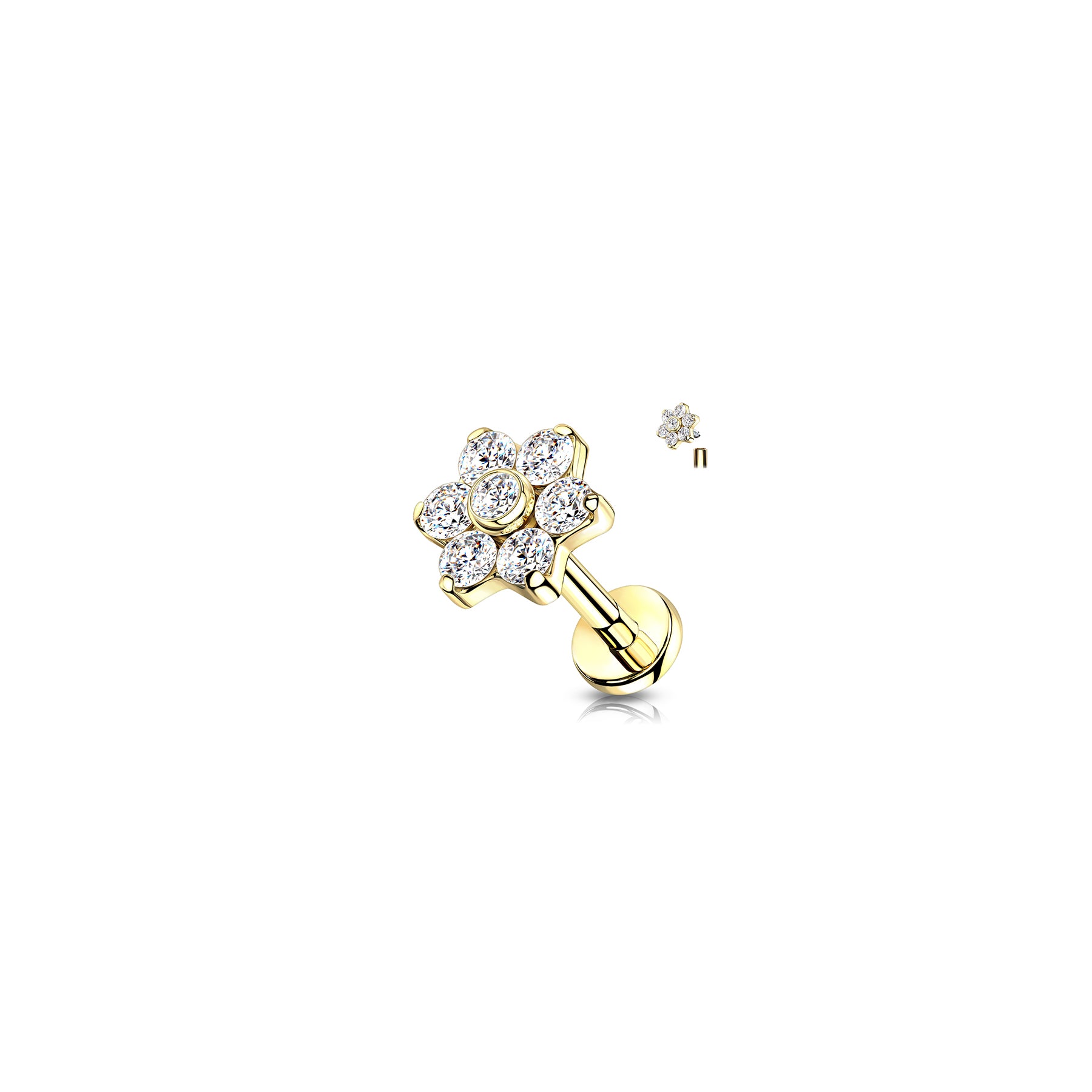 Piercing Labret ROSA en Titane et Zirconium