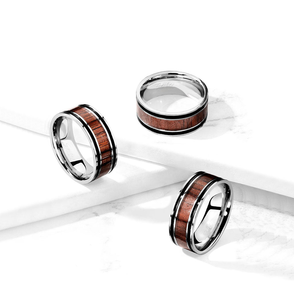 Bague RAOUL en Acier et Bois