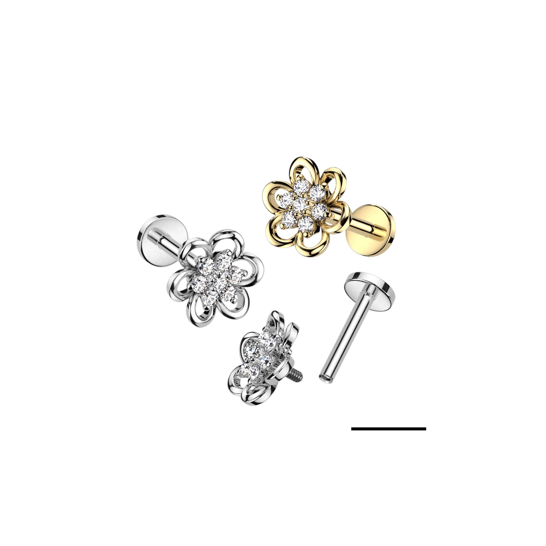 Piercing Labret SARITA en Acier et Zirconium