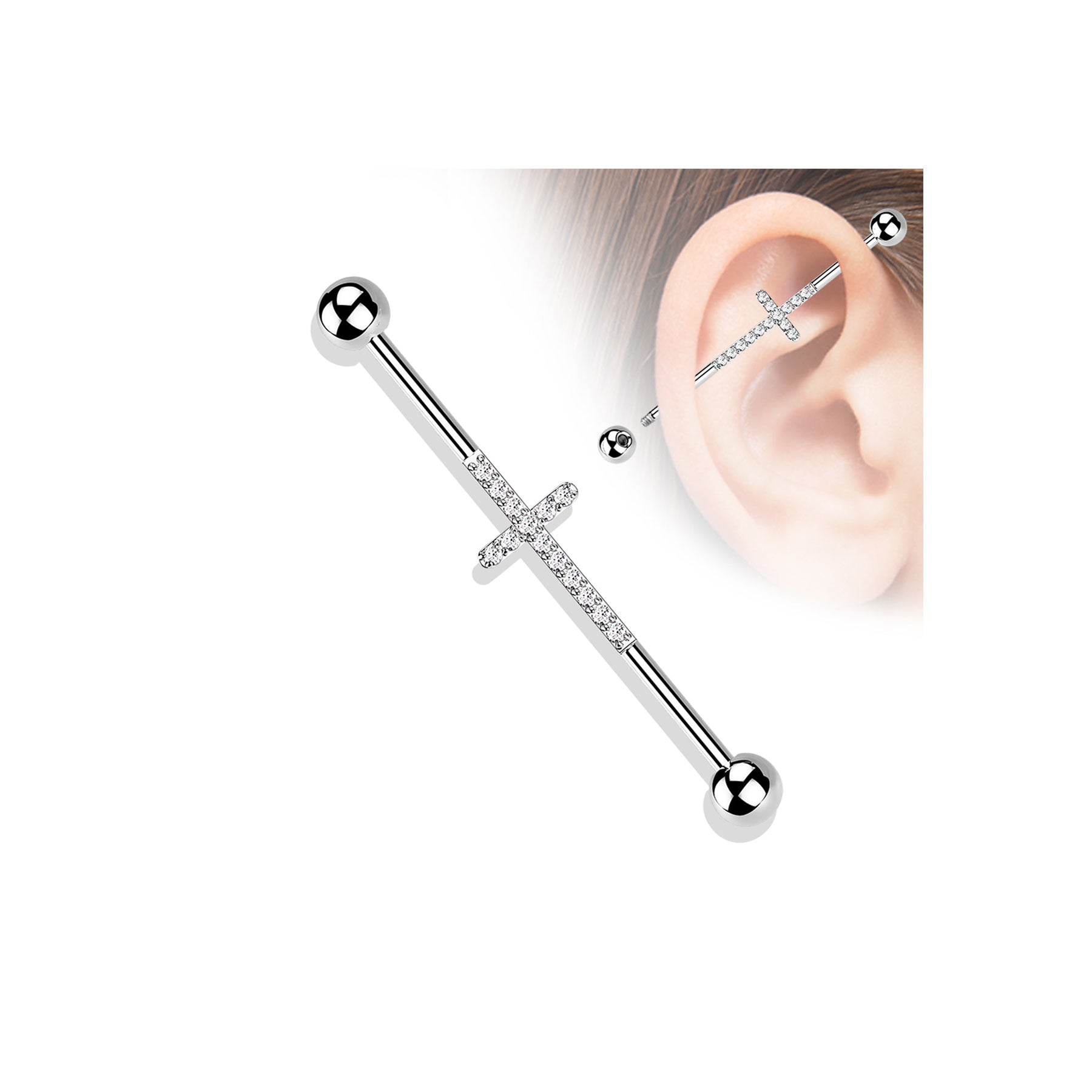 Piercing Oreille SORAYA en Titane et Oxydes de Zirconium
