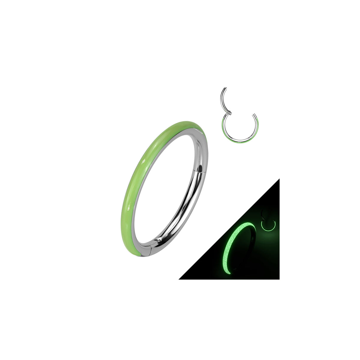 Piercing Anneau STELA Phosphorescent pour Oreille Nez