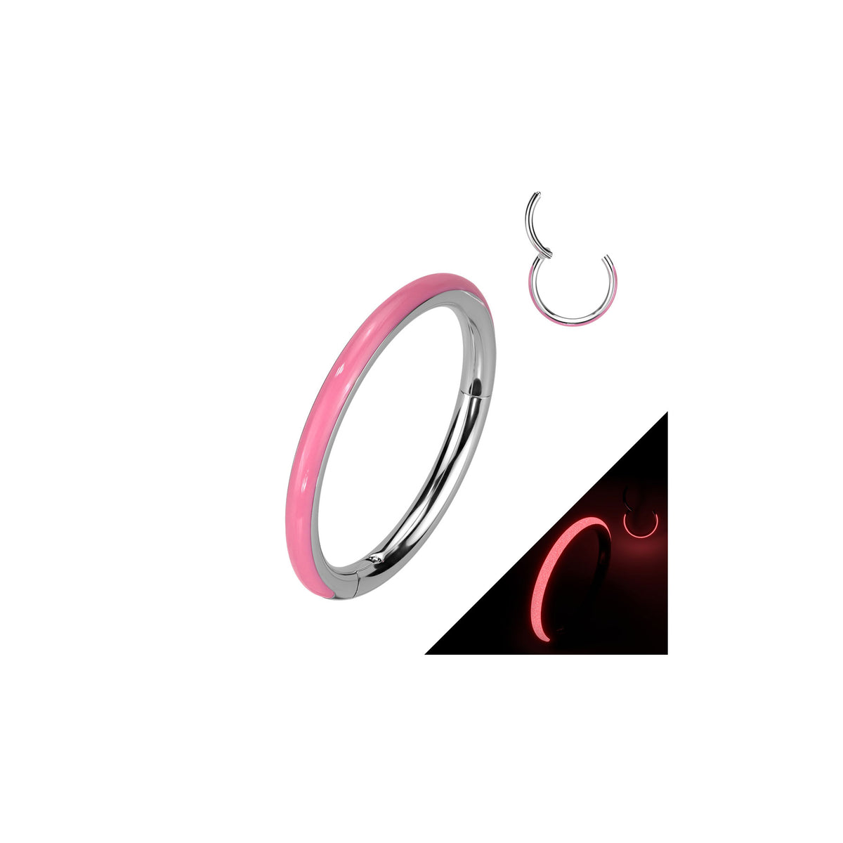 Piercing Anneau STELA Phosphorescent pour Oreille Nez