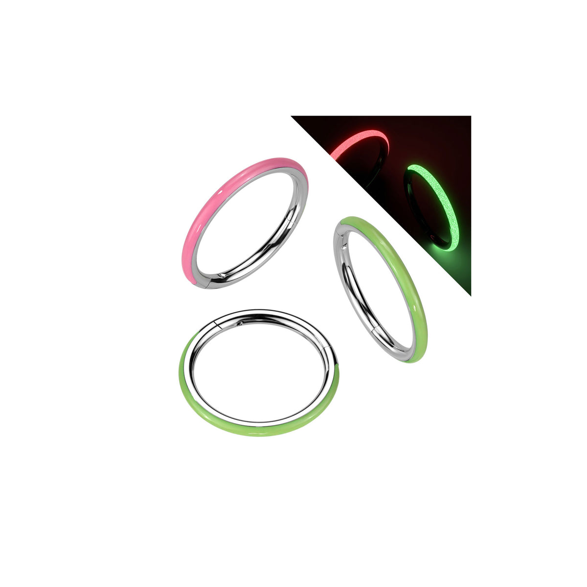 Piercing Anneau STELA Phosphorescent pour Oreille Nez