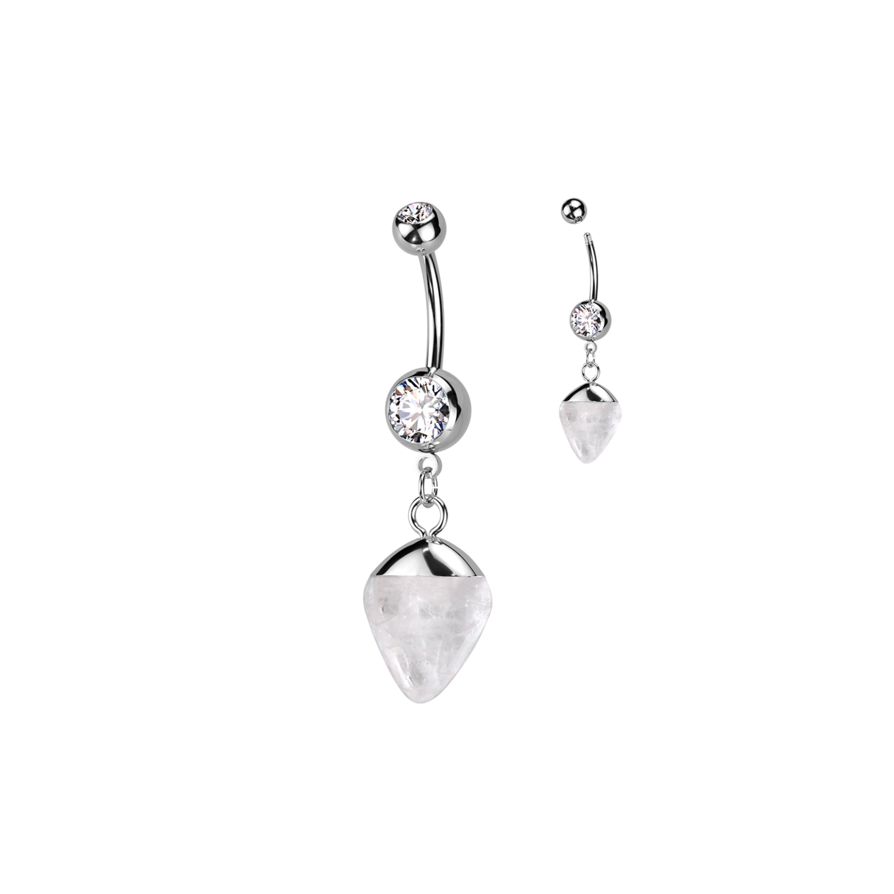 Piercing Nombril SYRITA en Acier et Pierre Naturelle