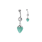 Piercing Nombril SYRITA en Acier et Pierre Naturelle