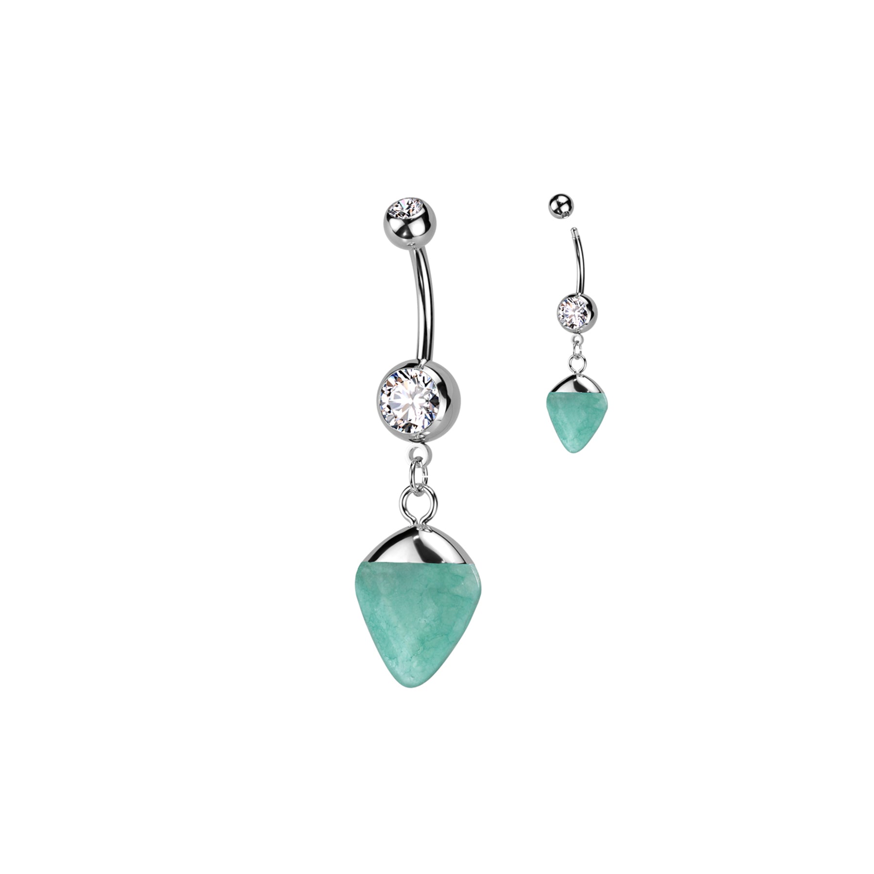 Piercing Nombril SYRITA en Acier et Pierre Naturelle
