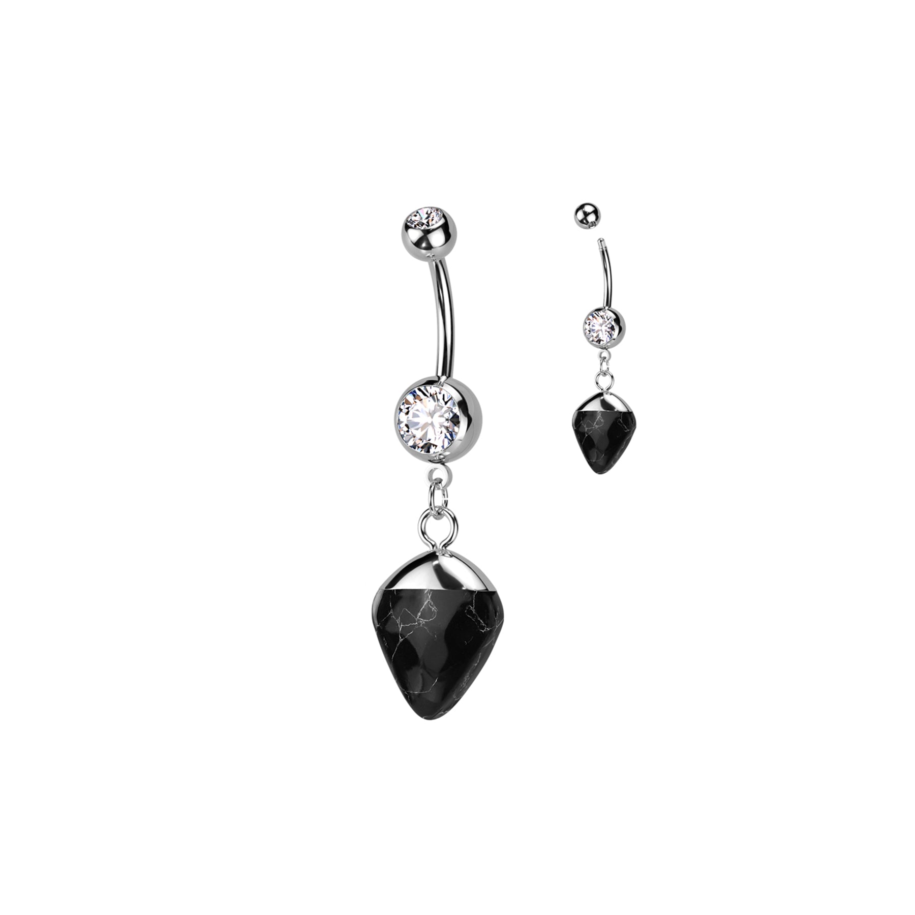Piercing Nombril SYRITA en Acier et Pierre Naturelle
