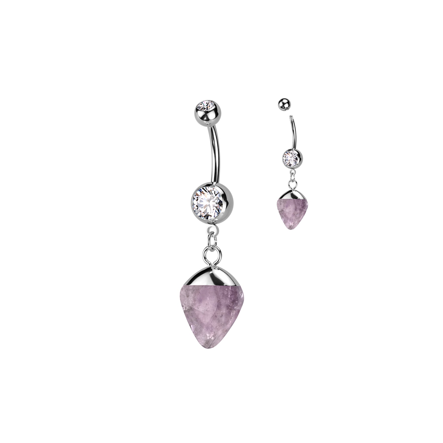 Piercing Nombril SYRITA en Acier et Pierre Naturelle