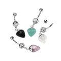 Piercing Nombril SYRITA en Acier et Pierre Naturelle