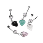 Piercing Nombril SYRITA en Acier et Pierre Naturelle