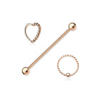 Set de 3 Piercings Oreille SWEET en Acier Chirurgical