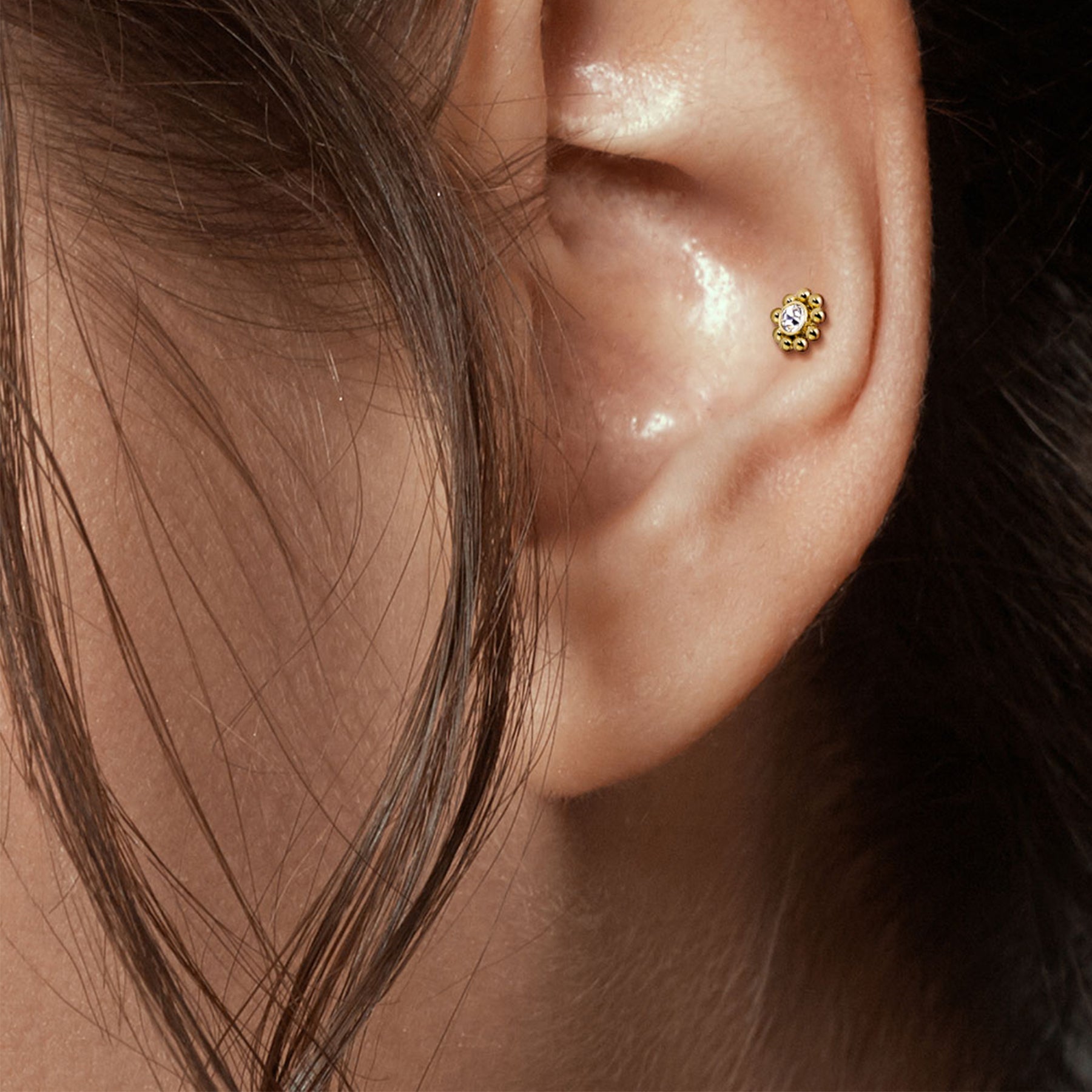 Piercing Labret TEONA en Acier et Cristal
