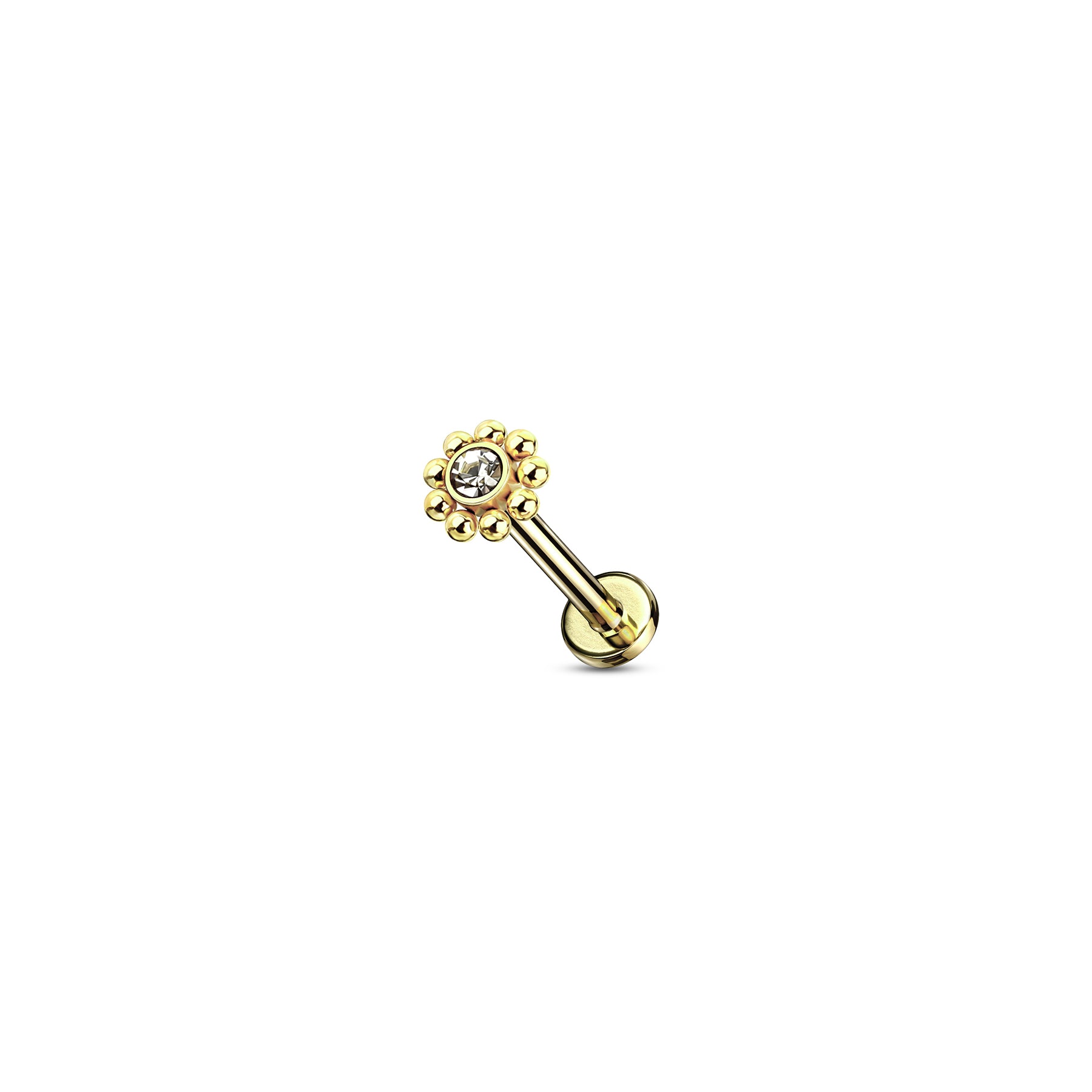 Piercing Labret TEONA en Acier et Cristal