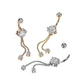 Piercing Nombril THASHA avec Double Chaîne en Pendentif
