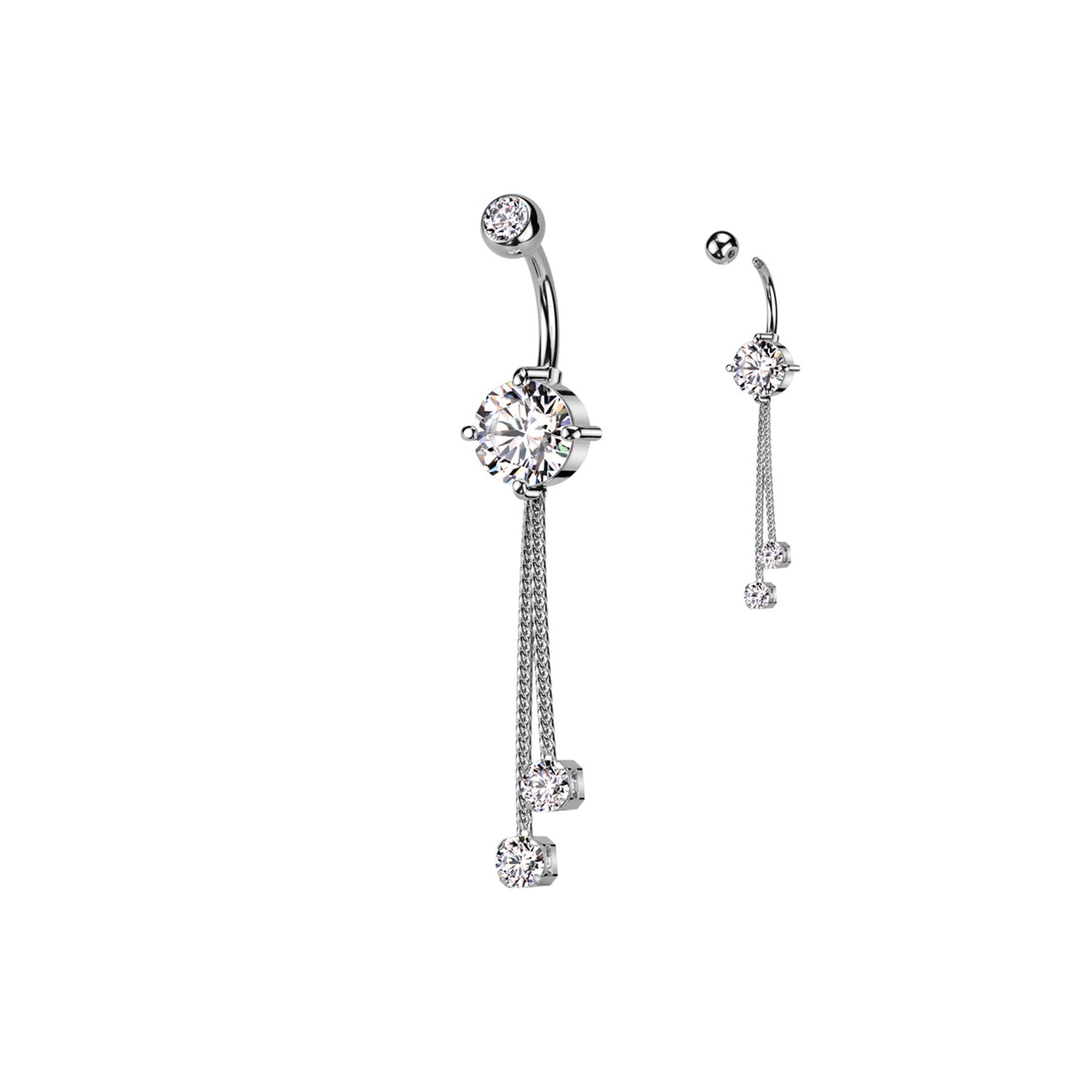 Piercing Nombril THASHA avec Double Chaîne en Pendentif