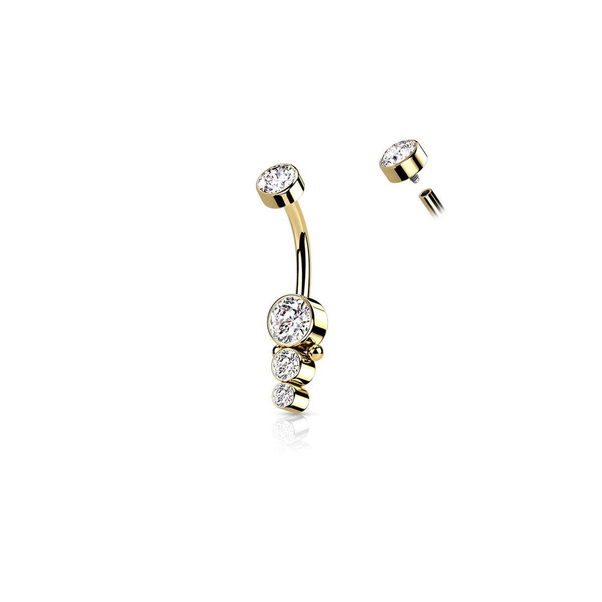 Piercing Nombril TOSHA en Acier et Zirconium