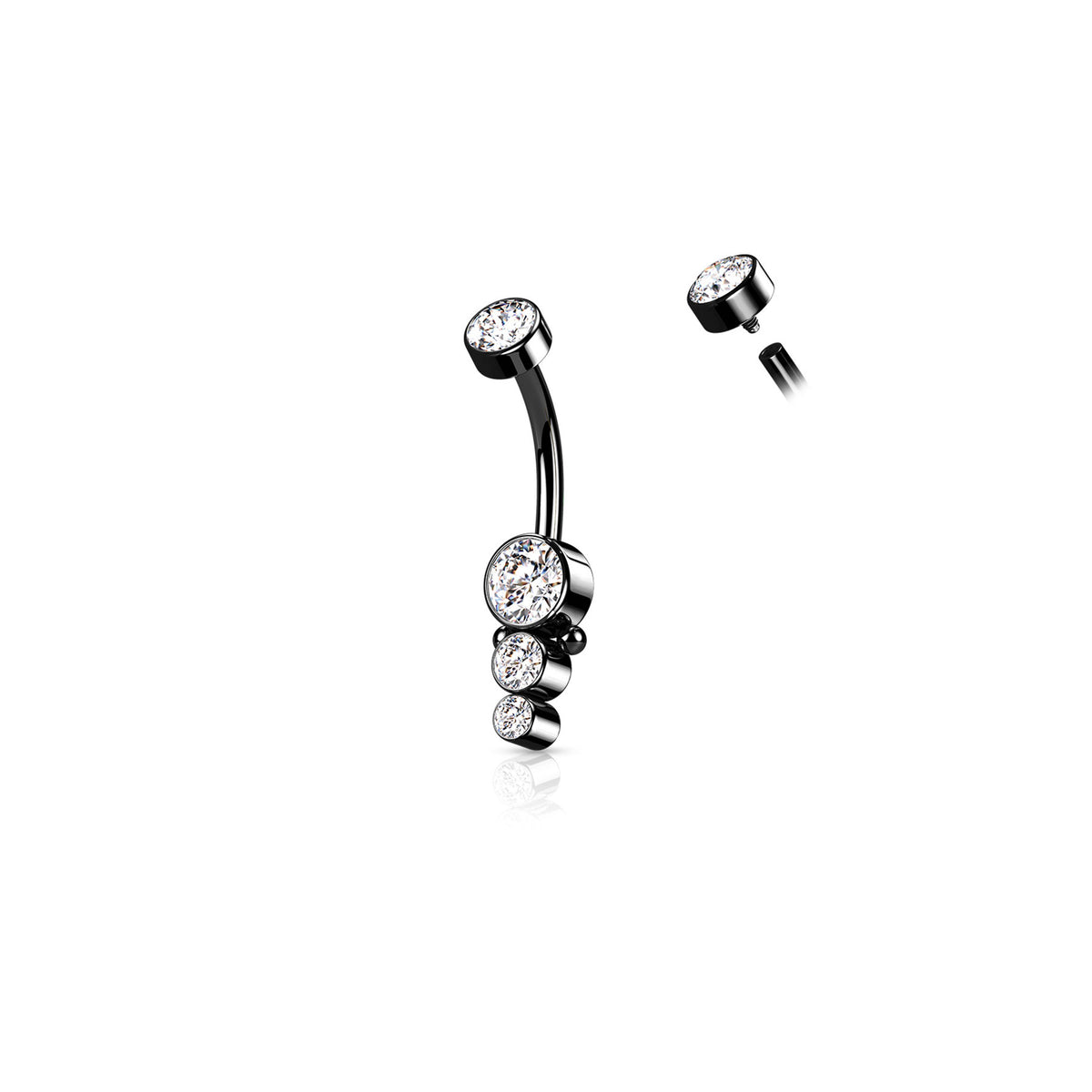 Piercing Nombril TOSHA en Acier et Zirconium